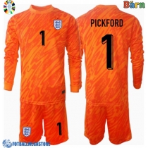 Fotballdrakt Barn England Jordan Pickford #1 Keeper Hjemmedraktsett EM 2024 Langermet (+ Korte bukser)